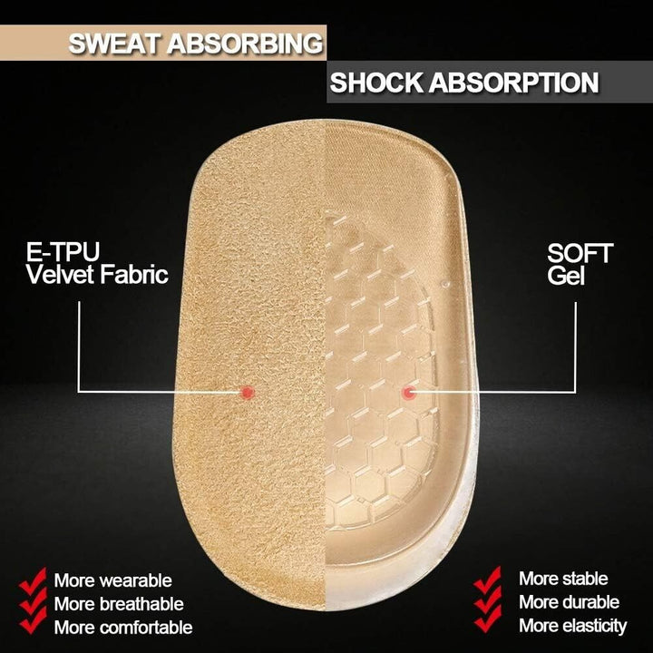 Shoe Height Increase Insoles Men 3.5cm for Taller Insert Gel Heel Wedge Boost x2