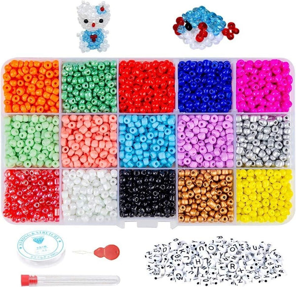 Glass Beads Seeds for Jewellery Making Job Lot 4mm Set Kit Crafting Bracelet