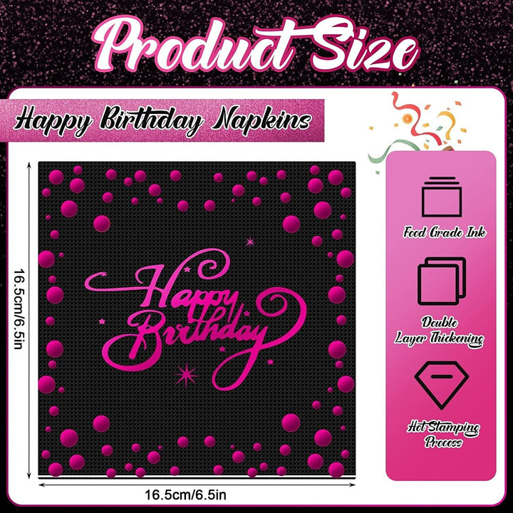 Happy Birthday Napkins Party x48 Tableware Decorations Serviettes Tissues Paper