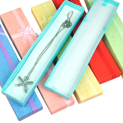 10 x Long Luxury Card Jewellery Gift Boxes Watch Display Box Pendant Bracelet