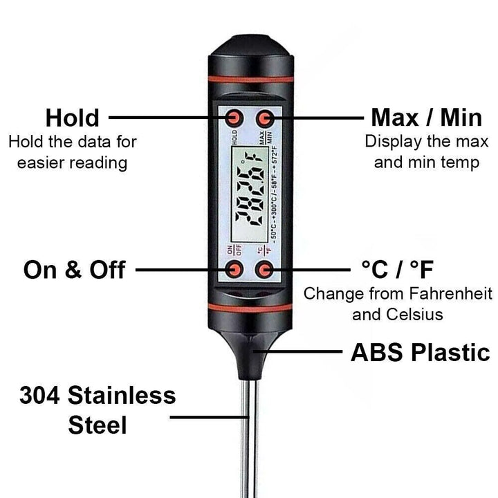 Digital Food Thermometer Probe Cooking Meat Kitchen Temperature BBQ Turkey Milk