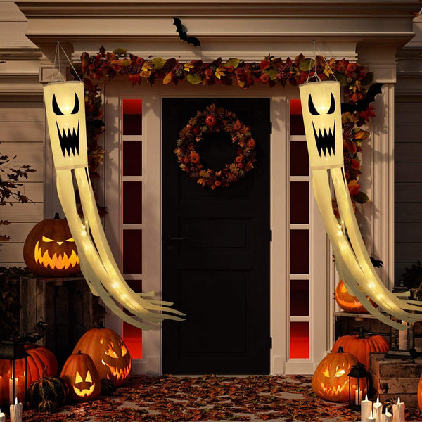 2 Halloween LED Light Ghost Outdoor Decor Garden Props Party Home Hanging Decor