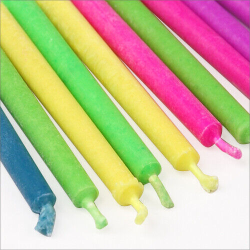 12 x Multi Coloured Flame Birthday Cake Candles Angel Party Novelty Decorations