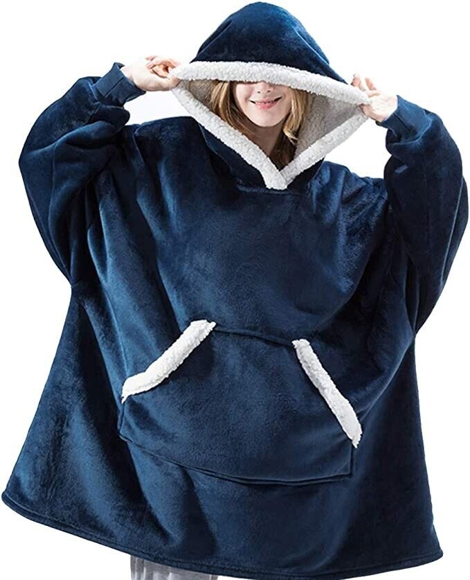 Adult Hoodie Blanket Oversized Super Soft Plush Sherpa Big Hooded Sweatshirt