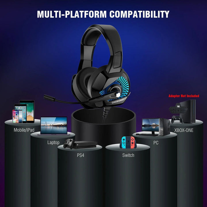 Gaming Headset with Microphone for PC Laptop PS4 Xbox One PS5 Headphones LED USB