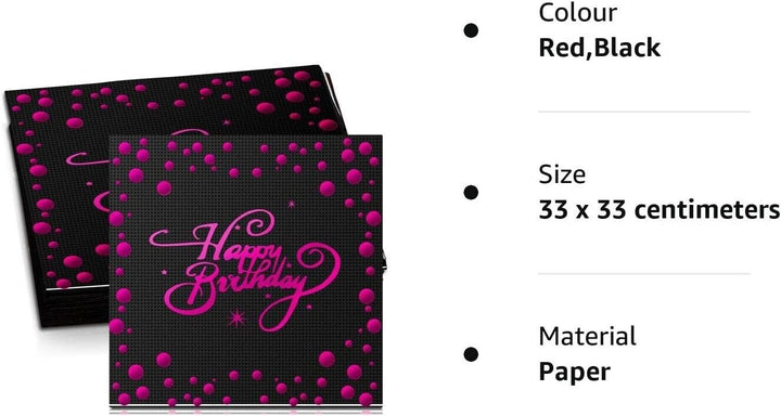 Happy Birthday Napkins Party x48 Tableware Decorations Serviettes Tissues Paper