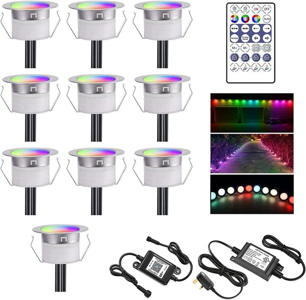 LED Decking Lights Mains RGB 240V Garden Steps Colour Chasing Patio
