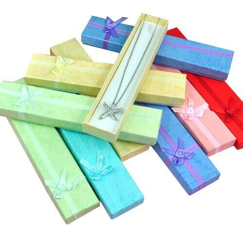 10 x Long Luxury Card Jewellery Gift Boxes Watch Display Box Pendant Bracelet