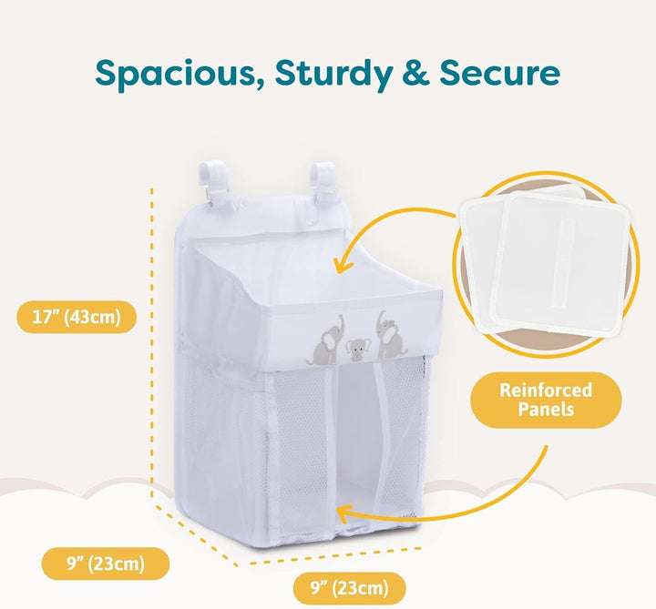 Baby Nappy Caddy Organiser Large Set Movable Nursery Diaper Nappy Cart Portable