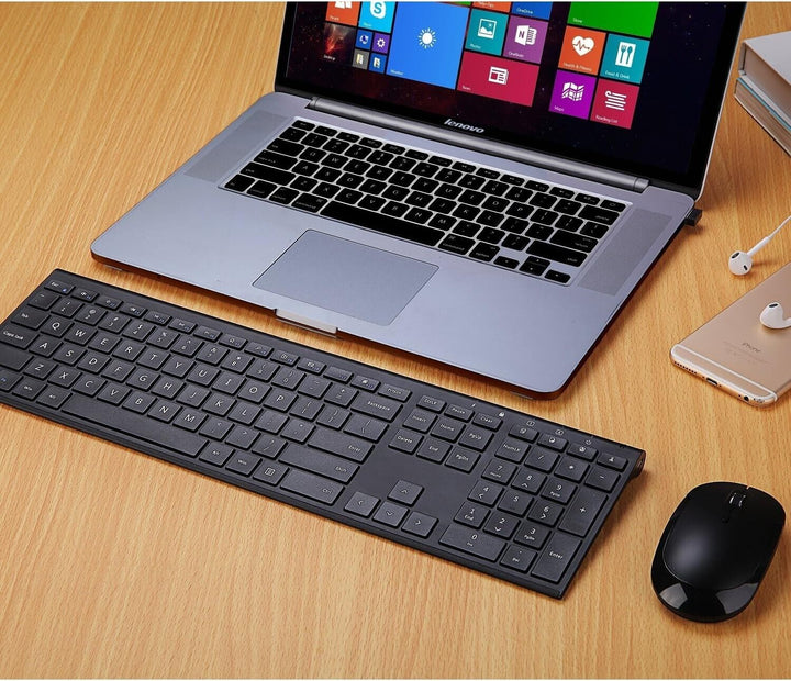 Keyboard and Mouse Wireless Set Bluetooth for Windows Desktop Laptop PC Slim