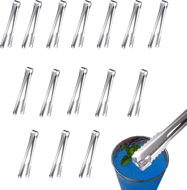 Ice Cube Tongs Small Stainless Steel Serving Sugar Sweets Kitchen Buffet Lemon