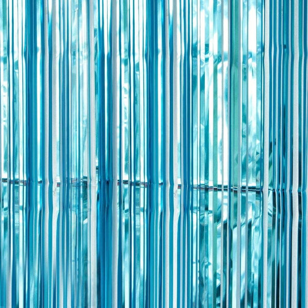 Ice Blue Foil Curtain Backdrop Door Party Birthday Decorations Wedding Tinsel