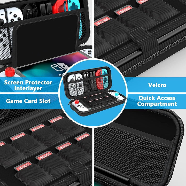 Nintendo Switch Case OLED Lite Travel Protective Hard Game Cartridge Storage