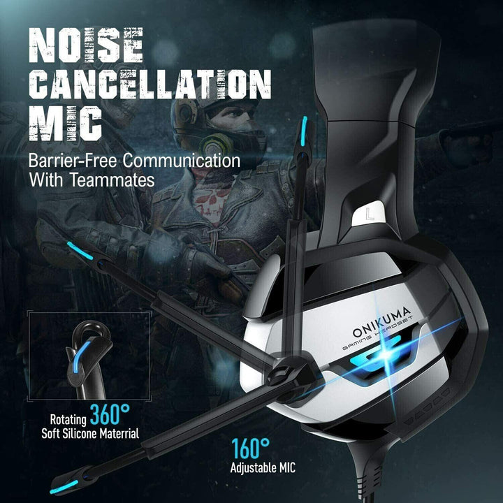 Gaming Headset with Microphone for PC Laptop PS4 Xbox One PS5 Headphones LED USB