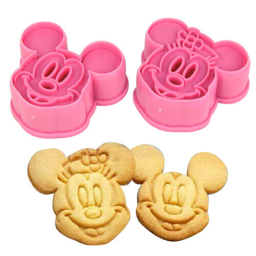 2pcs Mickey & Minnie Cookie Cutters Cake Baking Sugarcraft Crafts Mold Bakeware