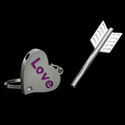 Heart & Arrow Cupid Couple Key Chain Ring Keyfob Love Gifts Couples Partner
