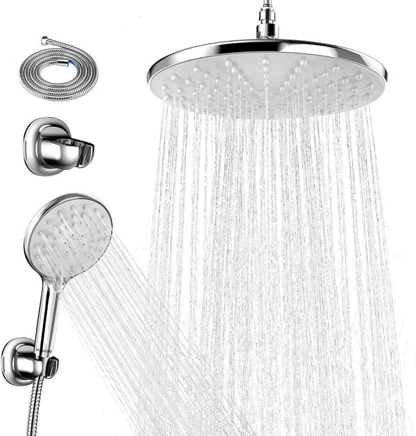 Shower Heads and Hose Set Replacement High Pressure Holder Bracket Rain Large
