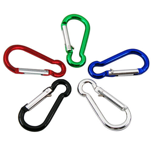 5 x Carabiner Clip Snap Hook Small Keyring for Camping Sports Karabiner Metal