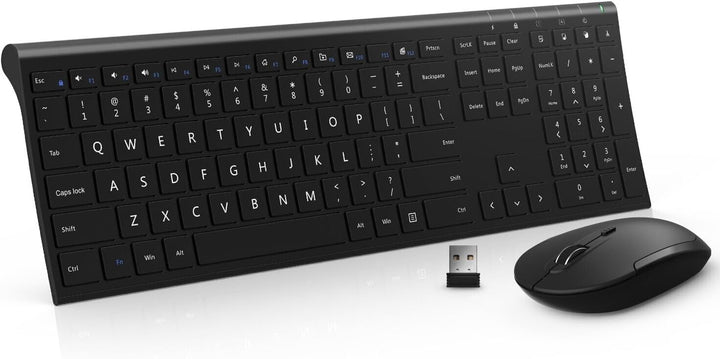 Keyboard and Mouse Wireless Set Bluetooth for Windows Desktop Laptop PC Slim