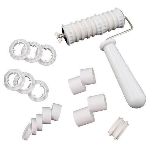 Fondant Ribbon Cutter Strip Embosser Roller Set Sugarcraft Cake Decorating