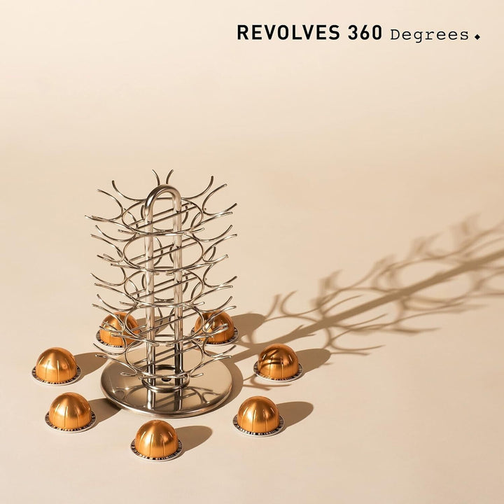 Coffee Pod Holder Stand for Nespresso Vertuo Capsules Tower Revolving Holds 35