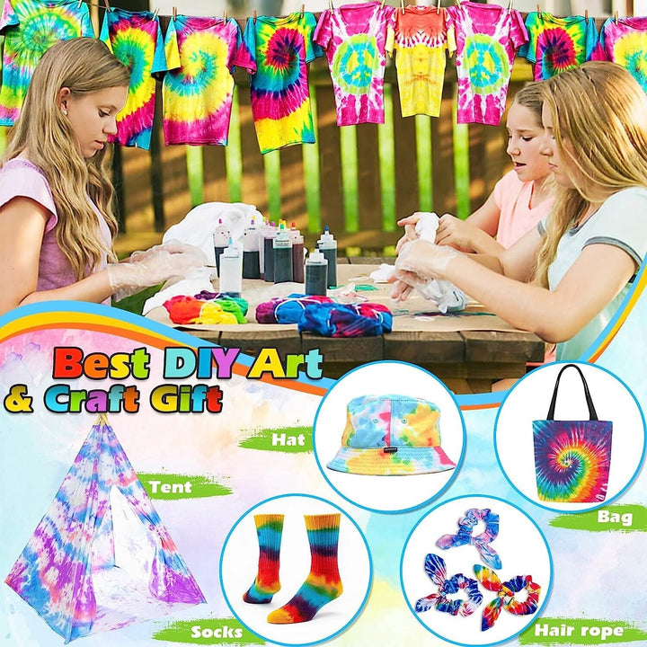 Tie Dye Set Kit 20 Colours Kids Adults Big Box Textile Paint Professional Craft