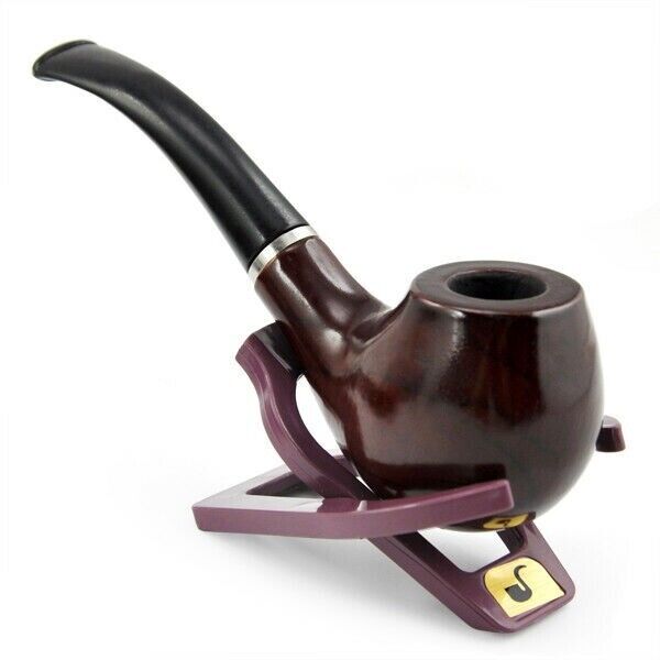 Smoking Pipes Vintage Style with Rack Stand Holder for Tobacco Wooden Cigar