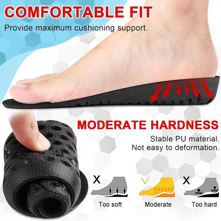 Height Increase Insoles Mens Womens Shock Absorbing Cushion Shoe Sports Orthotic