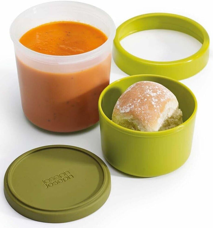Joseph Joseph Soup Container with Lids Bowls Mugs Bread Bun Microwave Food 600ml