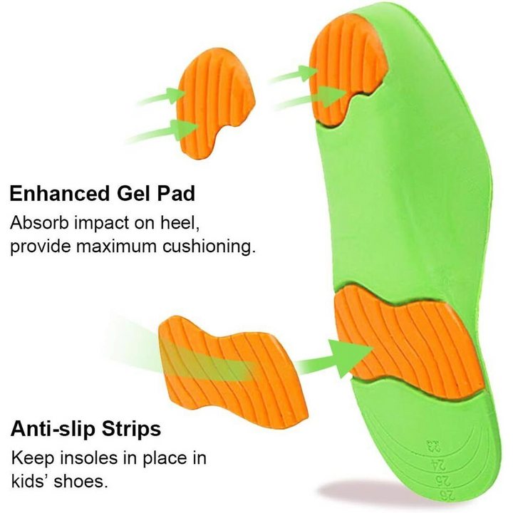 Green Kids Orthotic Arch Support Shoe Insole
