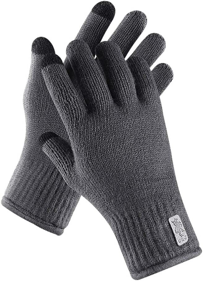Adult Grey Thermal Knitted Gloves