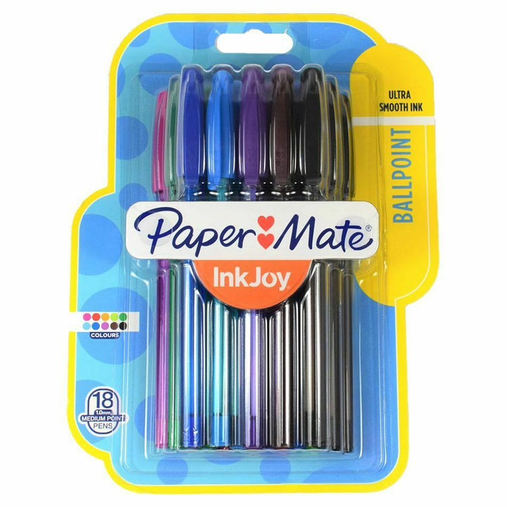 18 Pack Paper Mate 100st Coloured Inkjoy Pens