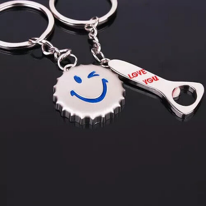 Bottle Cap & Opener Love Keyring