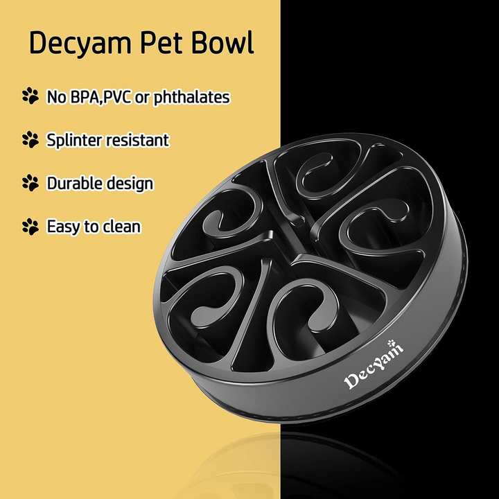 Small Black Slow Feeder Dog Bowl