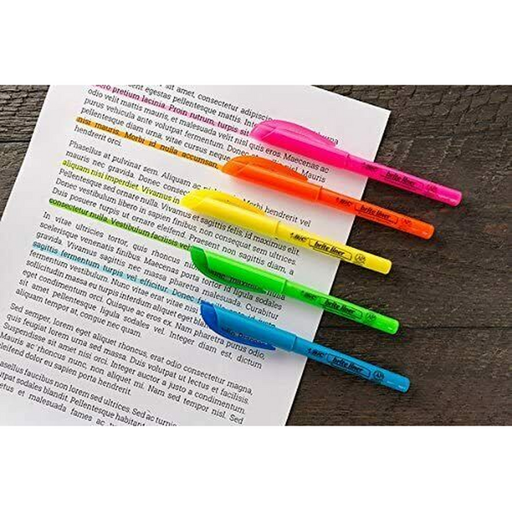 5 Bic Brite Liner Highlighter Pens