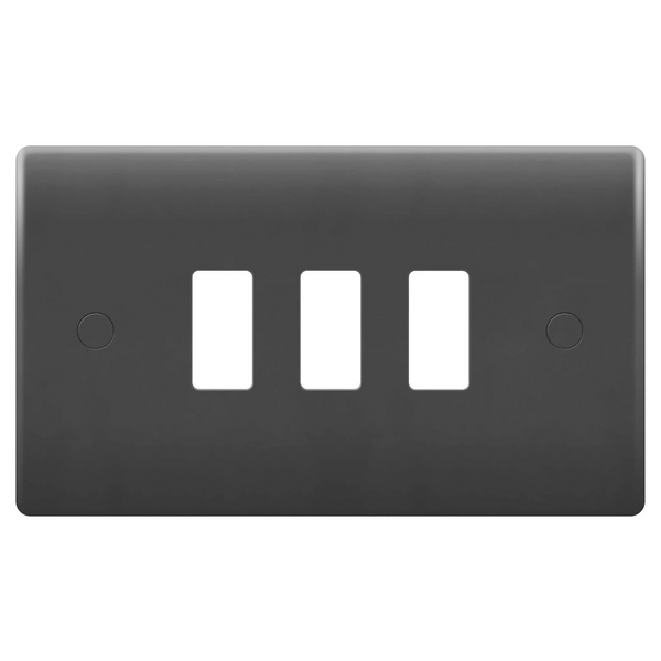 BG Electrical Triple Light Switch Plate Only