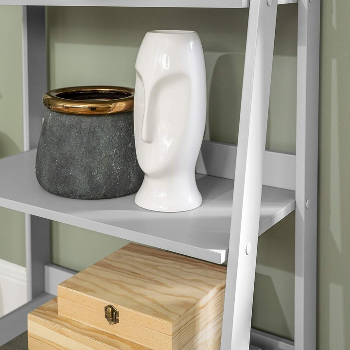 Grey Ladder Book Shelf Unit