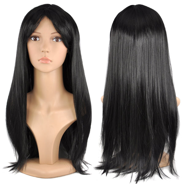 19" Straight Black Wig