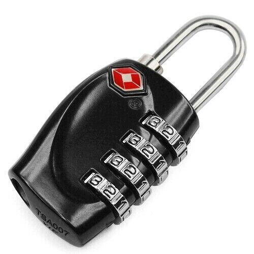 Black TSA Luggage 4-Dial Padlock