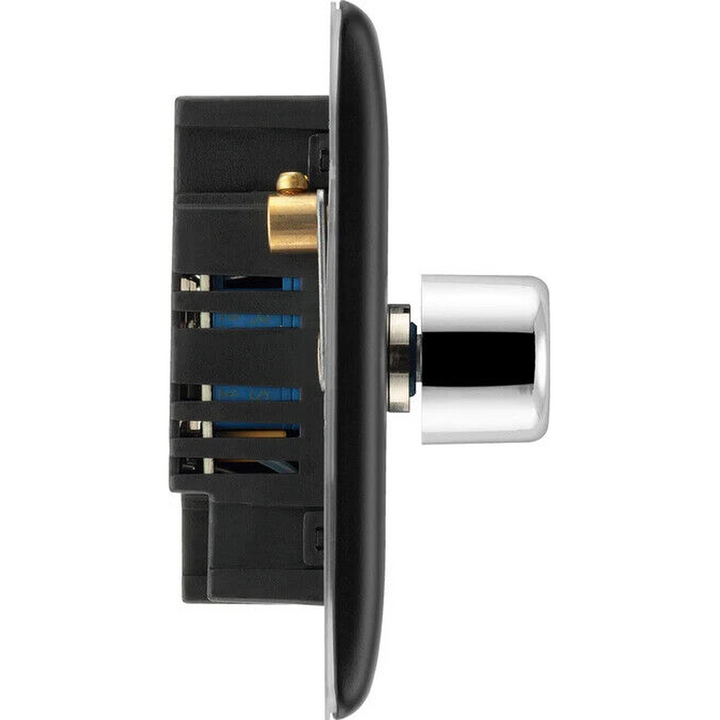 BG Electrical Double Dimmer Black Chrome (200W)