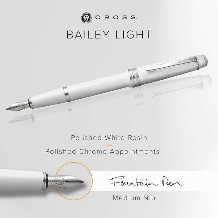 Cross White Fountain Medium Nib Pen
