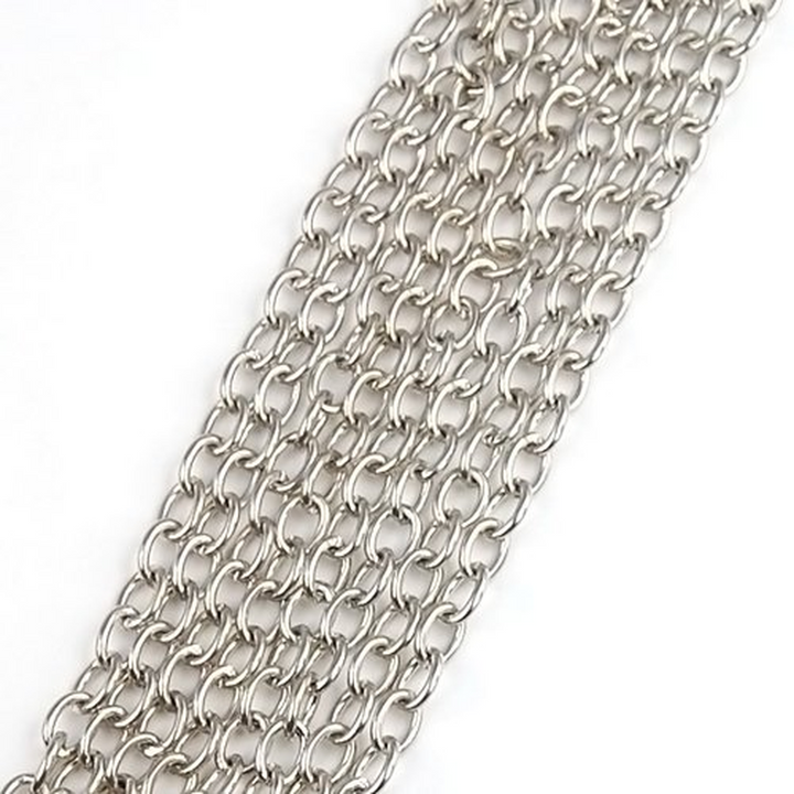 2m Silver Plated 3mmx2mm Link Chain