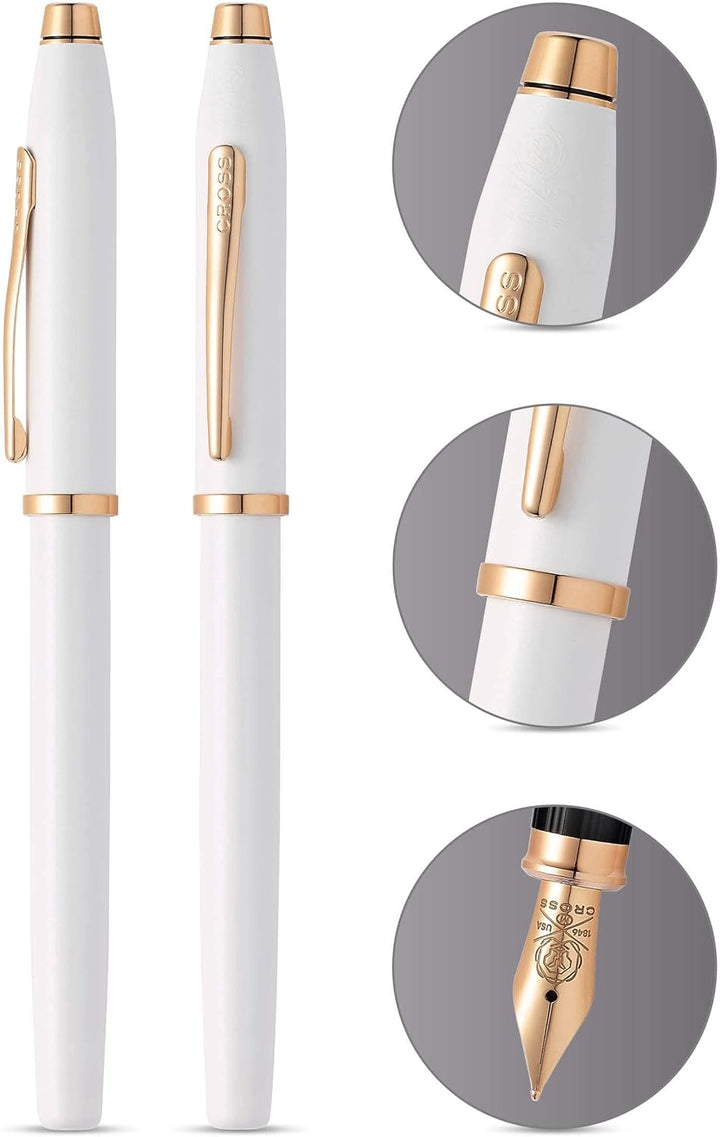 Cross Century II Pearlescent White & Rose Gold Fountain Pen