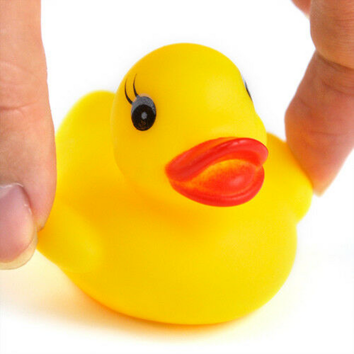 10 Mini Yellow Bathtime Rubber Ducks