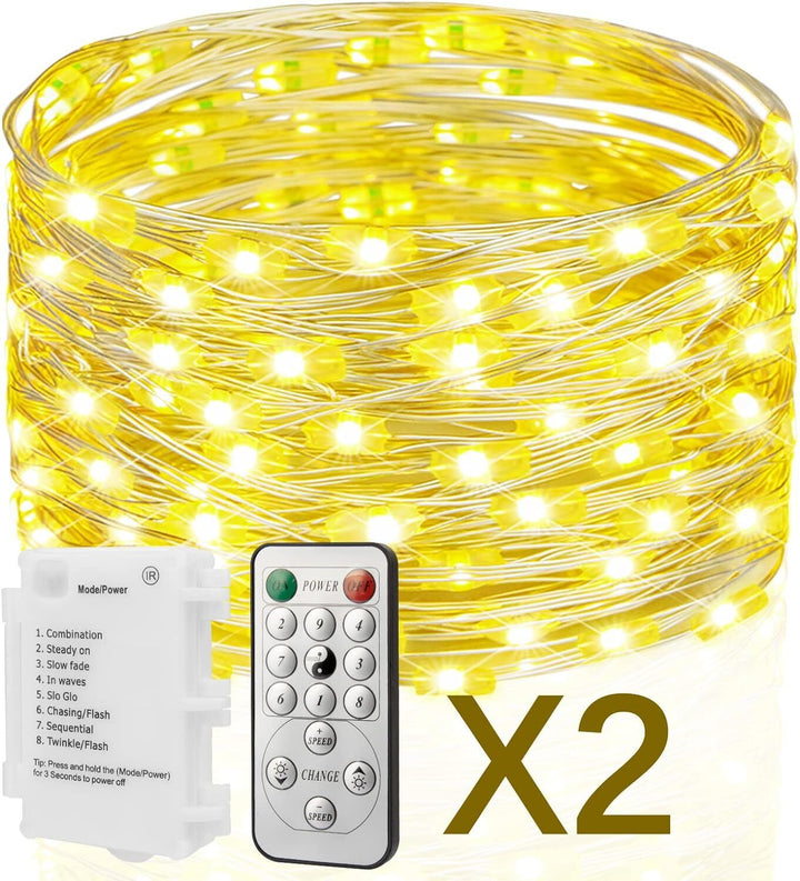 2x Christmas 50 LED Battery Lights