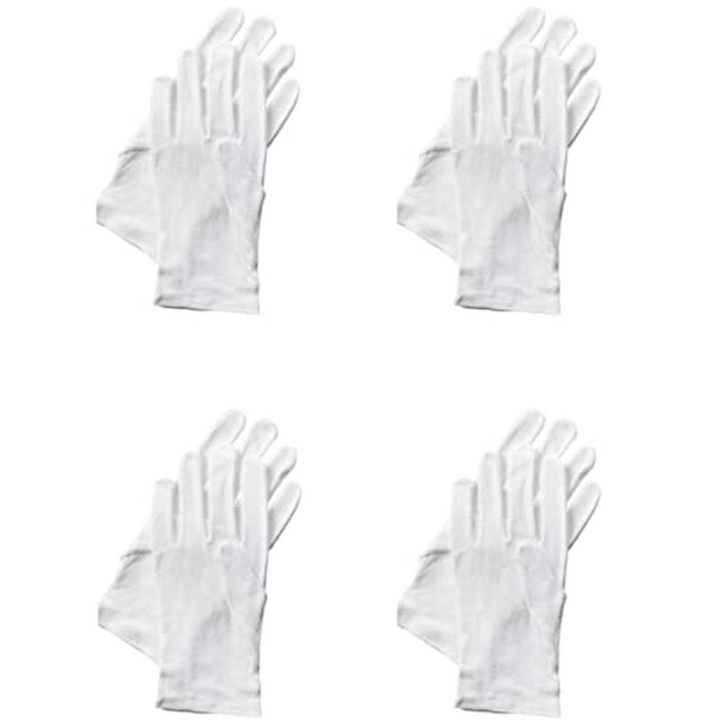 8 White Cotton Gloves