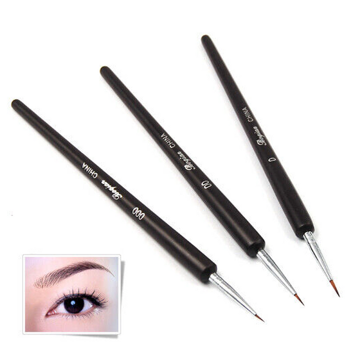 3 Small Acrylic Nail Art Brushes