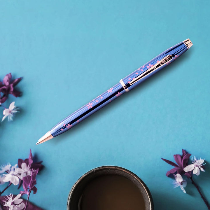 Cross Century II Cherry Blossom Translucent Blue Ballpoint Pen