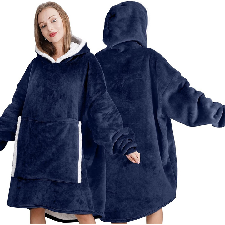 Adult Blue Oversized Sherpa Hoody