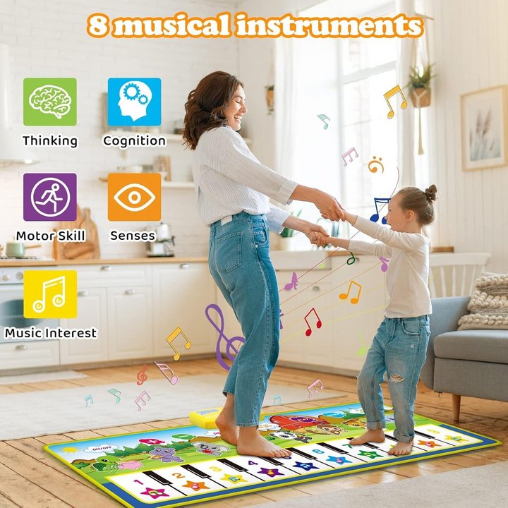 Giant Piano Play Mat Animal & Numbers